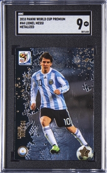 2010 Panini World Cup Premium #44 Lionel Messi Metalized - SGC MT 9